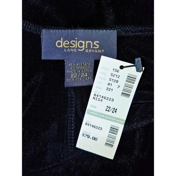 Vintage Lane Bryant Designs Black Sleeveless Dress with Velour Duster 22/24 - Picture 6 of 8